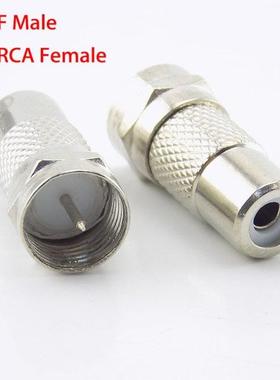 2pcs Adapter F Type Male Plug to RCA Female Jack TV Vdeo C