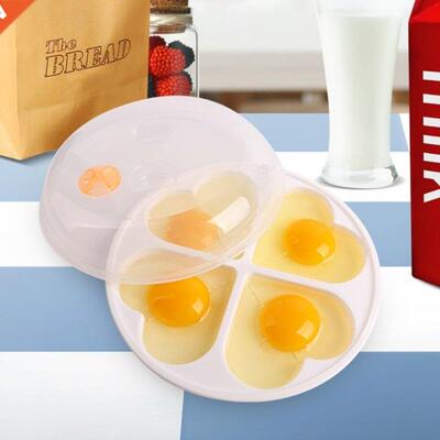 Microwave Egg Cooker Love Heart Shaped Mold Boiler Dish Kitc