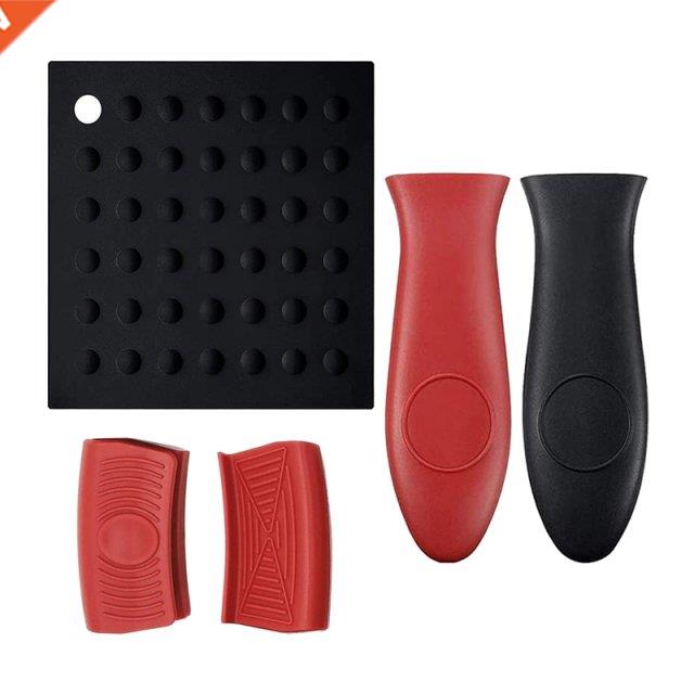 5 Pcs Silicone Pot Holders Set Heat Protecting Handle Cover
