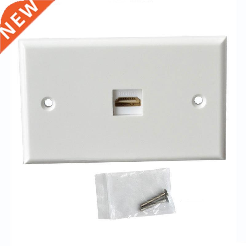 New White 1 Port HDMI 1.4 Female Wall Face Plate Faceplate S