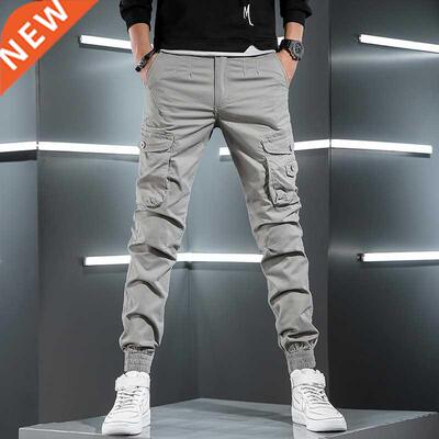 Men Tactical Cargo Pants Setwear Multi Pocket Hip Hop Jogger