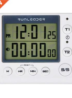 New Kitchen Timer Digital Countdown Timer 2 Channel Flashing