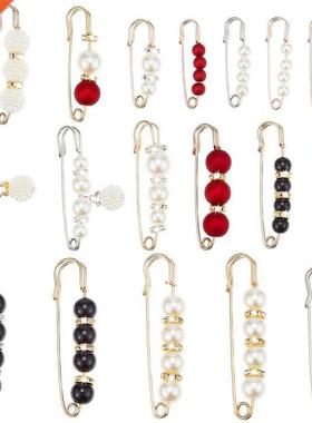 18Pcs Fux Perl Brooch Pins Sweter Shwl Clips Brooch Sfe