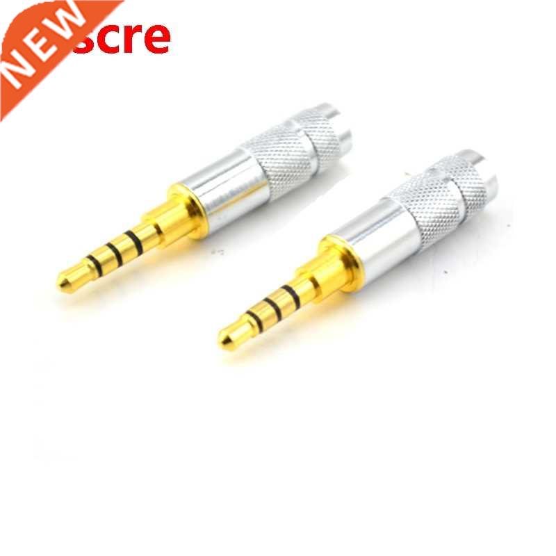 4 pieces style 3.5mm 3 poles Male stereo phono Alloy Shell D