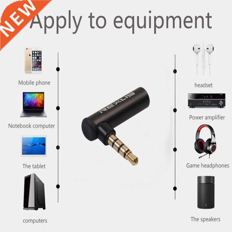 1pcs 3.5mm Jack Right Angle Male To Female Audio Stereo Ada