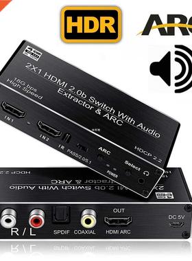 HDMI 2.0B Switcher HDR HDMI ARC 2X1 HDMI 2.0 Switch Splitte