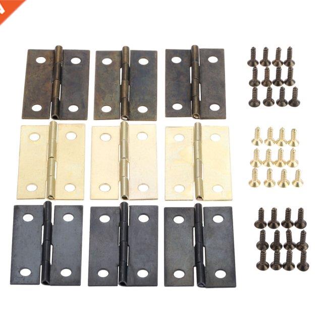 10Pcs Antique Door Cabinet Hinges 4 Holes Furniture Jewelry