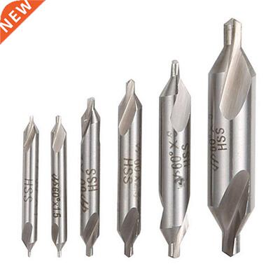6 PCS HSS Combined Center Drills Bit Countersink 60 Degree A