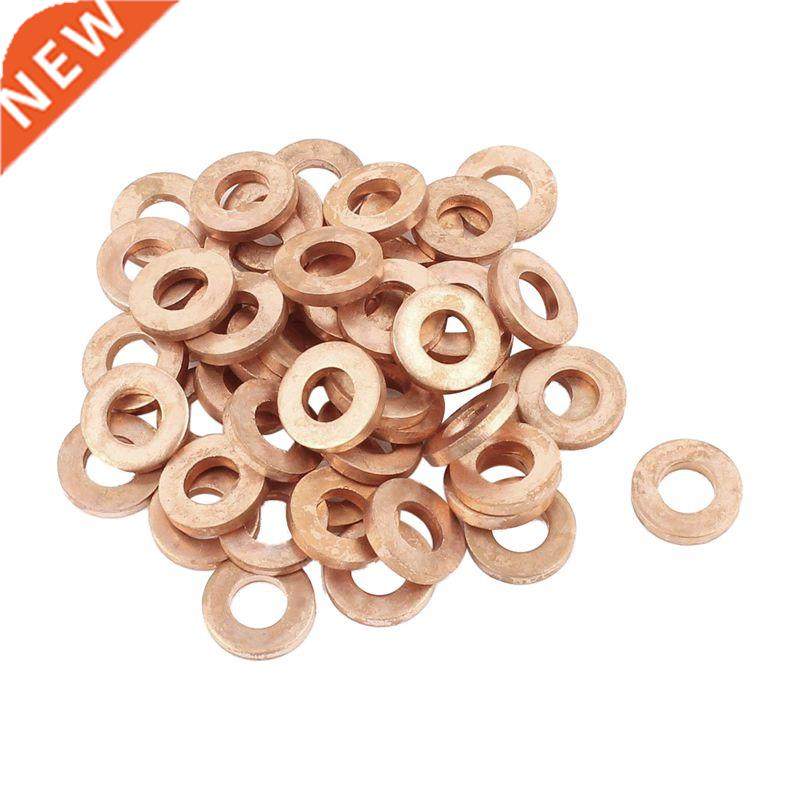50PCS 12mm OD 6mm ID 2mm Thick Copper Flat Washer Oil Brake
