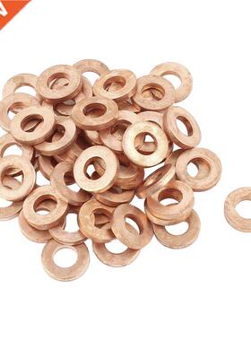 50PCS 12mm OD 6mm ID 2mm Thick Copper Flat Washer Oil Brake