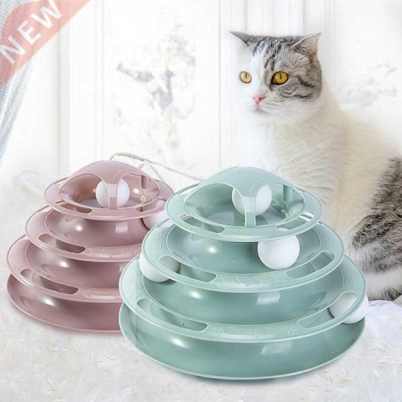3/4 Levels Cat Toy Tower Tracks Cat Toys Interactive Cat Int