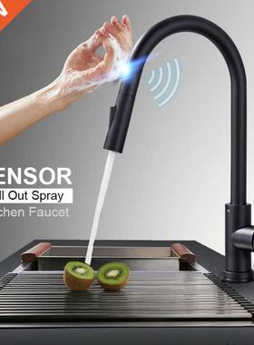 Smart Touch Sensor Kitchen Faucet rushed Gold Pull Out Sens