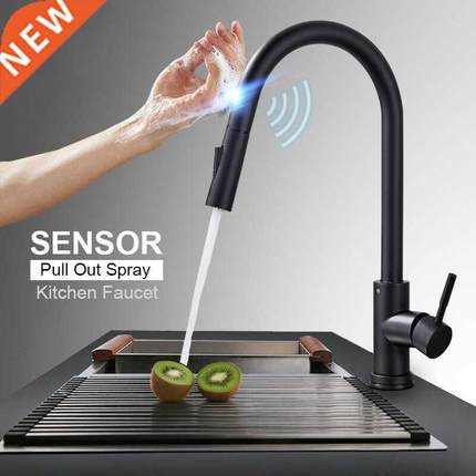 Smart Touch Sensor Kitchen Faucet rushed Gold Pull Out Sens