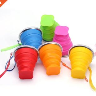 300ML Food Travel Silicone Tele Cup Cups Water Folding Grade