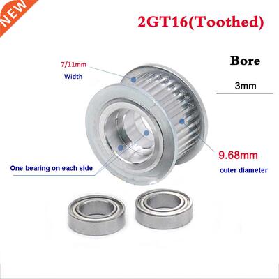 2GT 16 Teeth Synchronous Wheel Idler Pulley Bore 3mm With Do