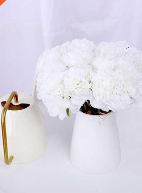 5pcs Silk Peonies Artificial Flowers White Wedding Home Deco