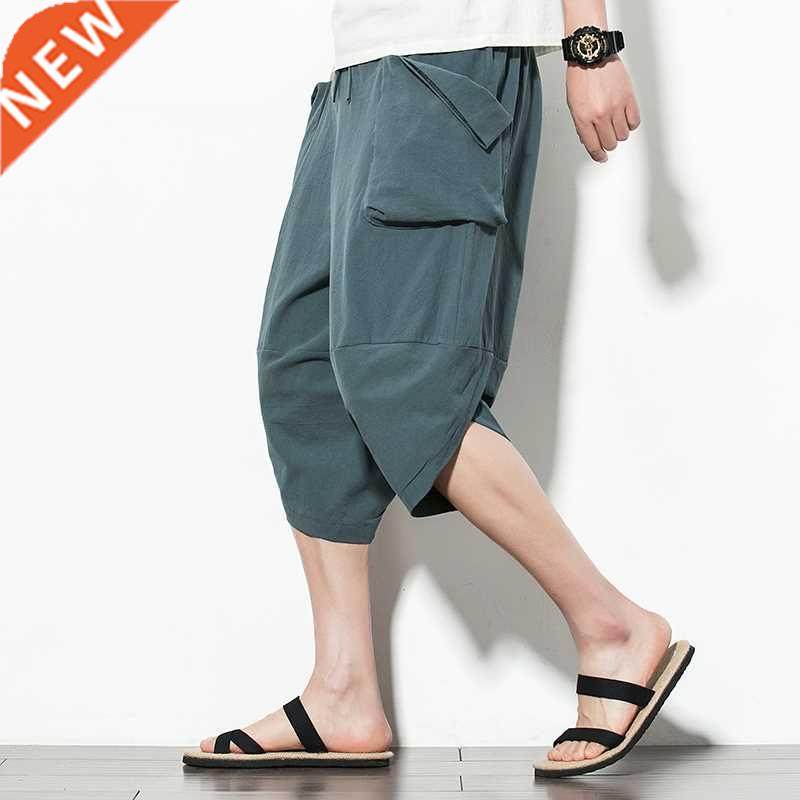 2022 Summer Cotton Hem Pants Men Casual Hip Hop Setwe Me