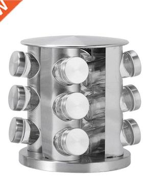 Spice Rack,12-Jar Revolving Countertop Spice Tower,Seasoning