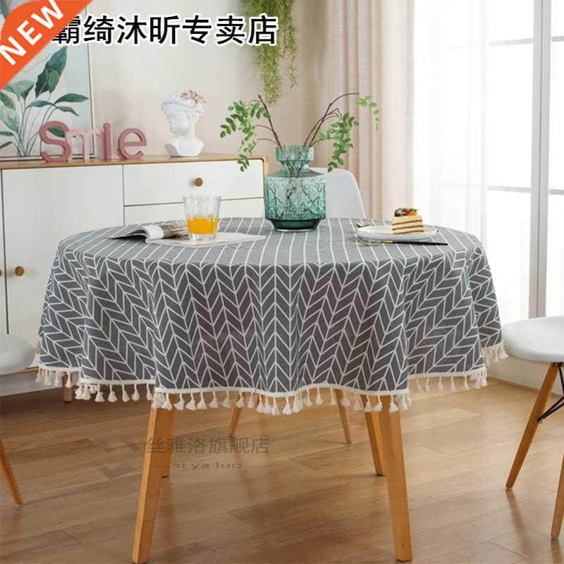round tablecloth washable home decor reusable geometric with