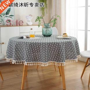 Home Washable Decor Reusable With Round Geometric Tablecloth