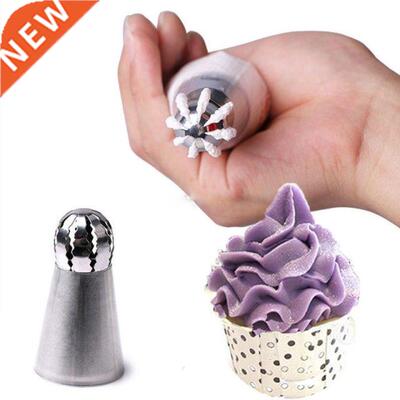 3PCS Cupcake Stainless Steel Sphere Ball Shape Icing Piping