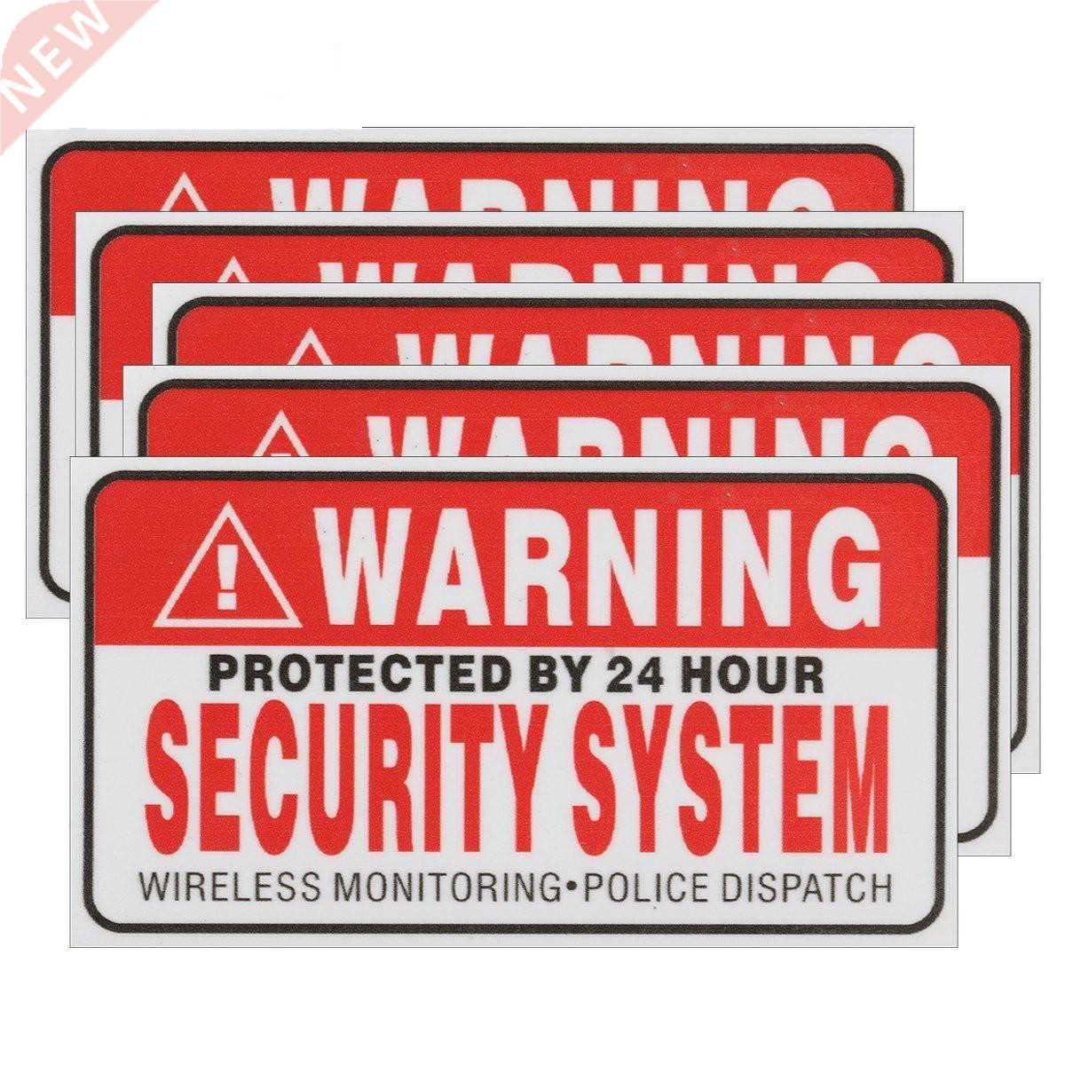 5Pcs/Set Warning Protected By 24 Hour Security System Sticke