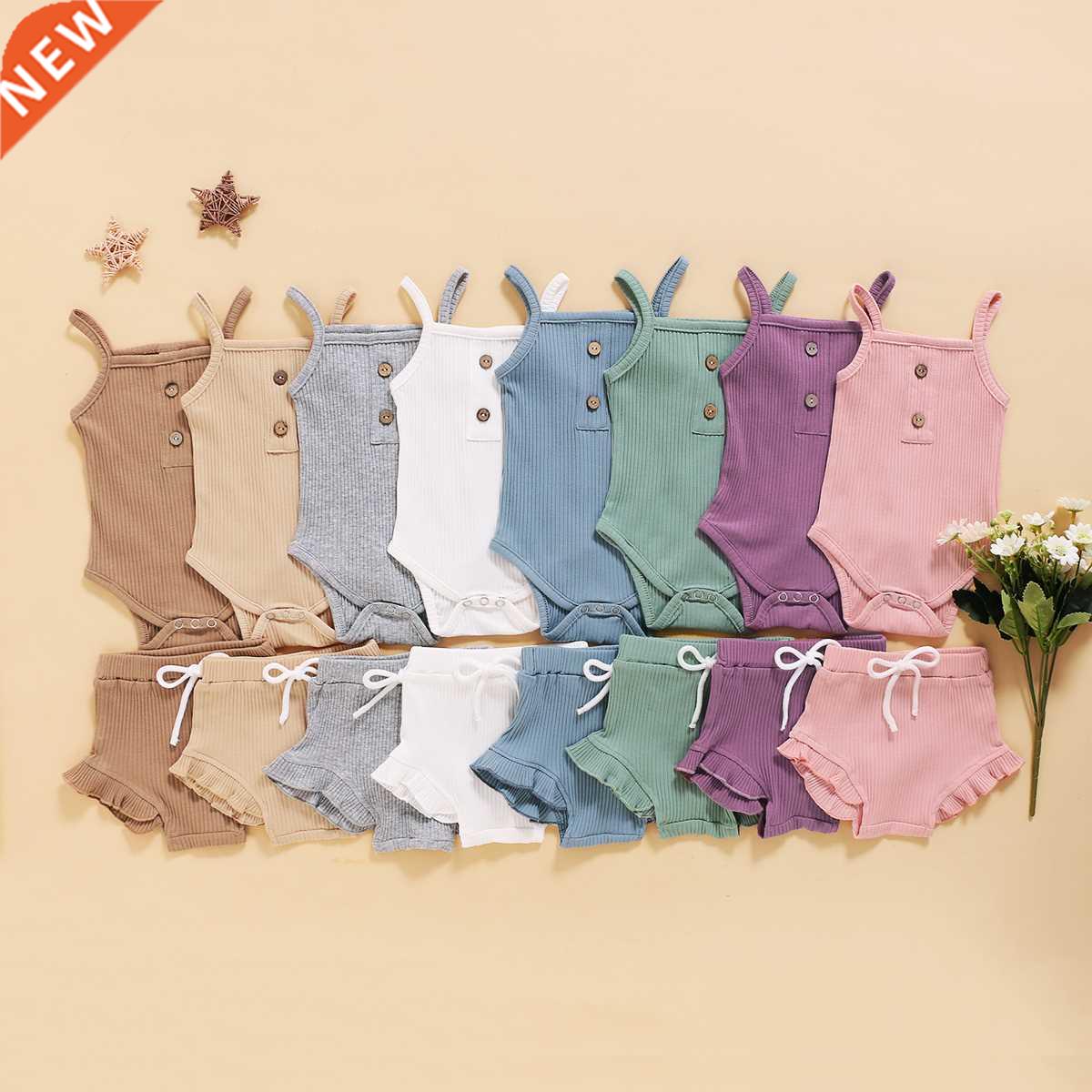 Summer 2PCS Newborn Baby Girl Clothes Knitted Vest Crop ops