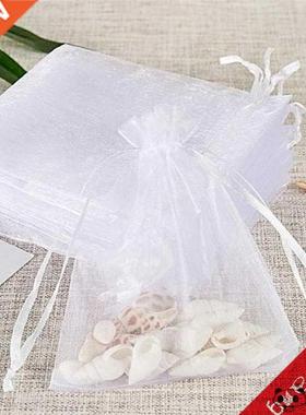 100Pcs Tulle Bag Drawstrings Pouches 7x9/9x12/10x15cm Jewelr