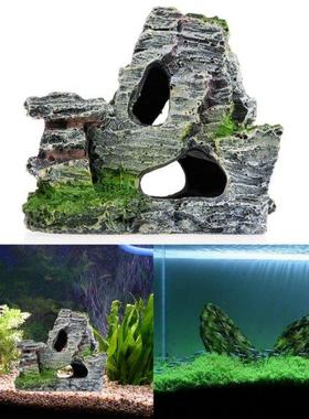 Mountan vew aquarum rock grotte arbre pont aquarum ornem