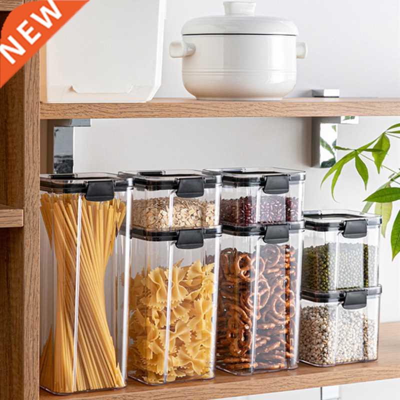 1pcs Transparent Sealed Storage Box Kitchen Food Grain Conta