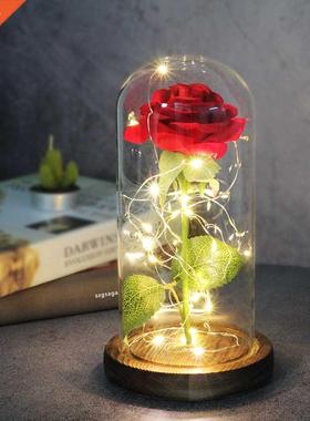 Artificial Flowers Beauty and the Beast Eternal Rose in Glas
