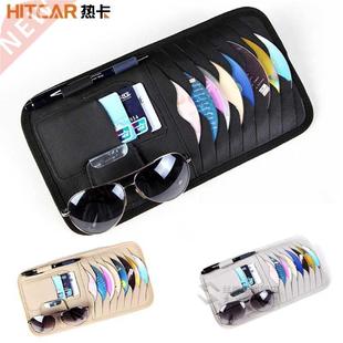 Car CD DVD Holder Disc P Leather Storage Media Case Sunglass
