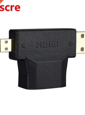10Pcs free shipping 3 in1 Micro HDMI male + Mini HDMI male t