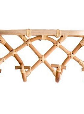 Rattan Clothes Hanger Hook Storage Rack Organzer Wall Mount