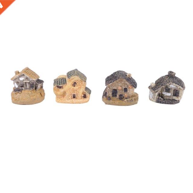 4 Pack Miniature Fairy Garden House Cottage Accessories for