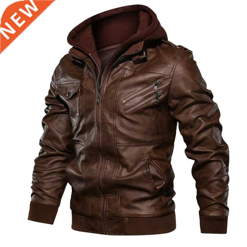 New autumn winter men's leather motorcycle jacket PU leather