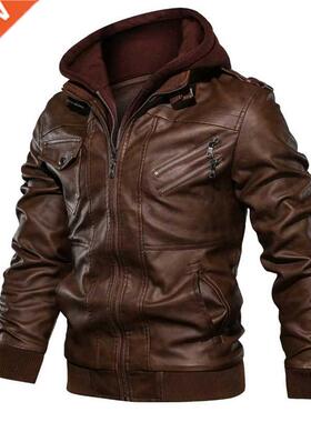 New autumn winter men's leather motorcycle jacket PU leather