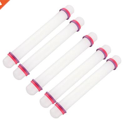 5Pcs Kitchen Rolled Fondant Tools Silicone Rolling Pin Rolle