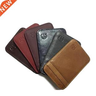 Leather Thin Case 100% Mini Card Genuine Credit Fashion Bank