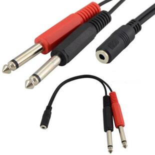 Male Audio Plug 6.5mm TRS Female Jack 20cm Mono .5mm