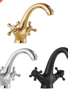 Basin Faucet Dual Handle Bathroom Basin Tap Hot and Cold Wat