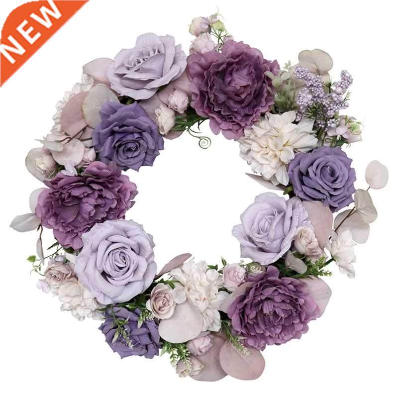 artificial rose peony wreath spring summer wreath for front