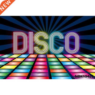 80s 90s Disco Party Backdrop Photophone Shinny Colorful Musi