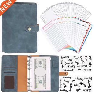 Mini PU Leather A6 Binder Budget Planner Notebook Cash Envel