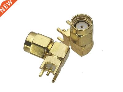 10Pcs Connector RP-SMA RPSMA Male jack Right Angle Solder PC