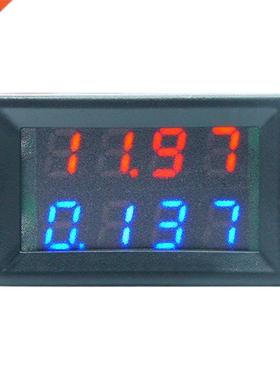 4 Bit DC 200V 10A Red Blue LED Dual Display Voltmeter Ammete