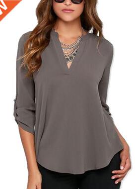 2020 New Fashion shirt women elegant blouses vintage chiffon