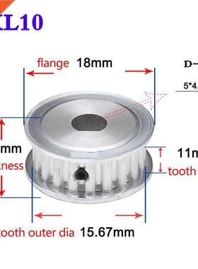 1Pcs XL10 Teeth Synchronous Wheel D Bore Timing Belt Pulley