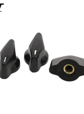 3pcs x Black Plastic Rotary Switch Knobs Cpas 6mm Dia Shaft