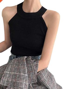 Ldies Tnk Tops Women Knitted Csul Bsic Skinny Vest Soli